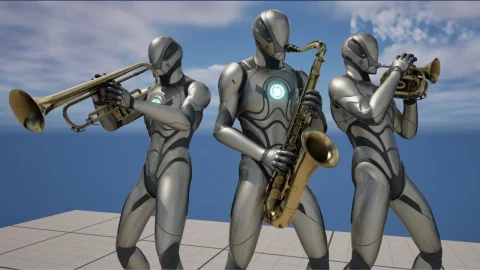 乐器小号萨克斯动作动画 Trumpet & Sax Animations
