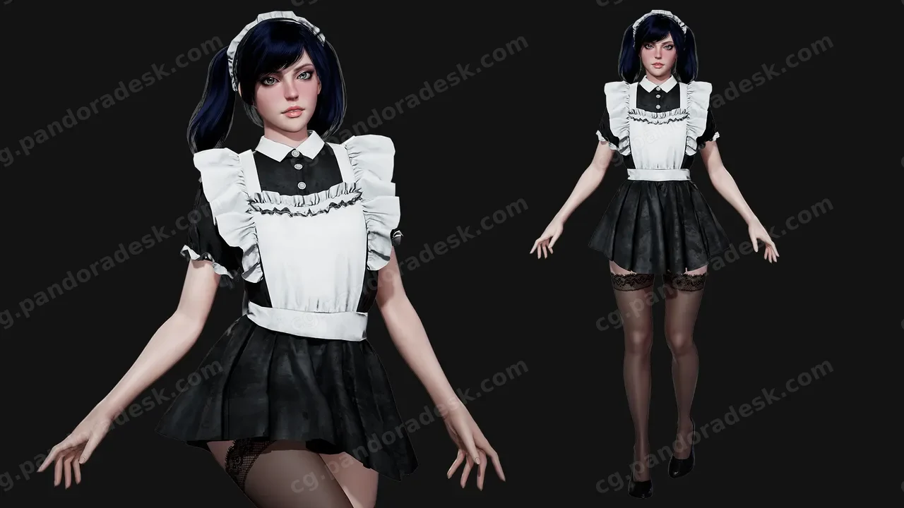 模块化可爱女仆角色模型 Modular Maid Girl