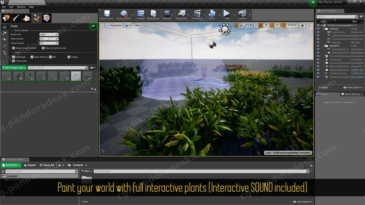 动态交互式观叶植物8 - 观叶工具与交互式声音 Dynamic Interactive Foliage Plants 8 - Foliage tool and interactive sound