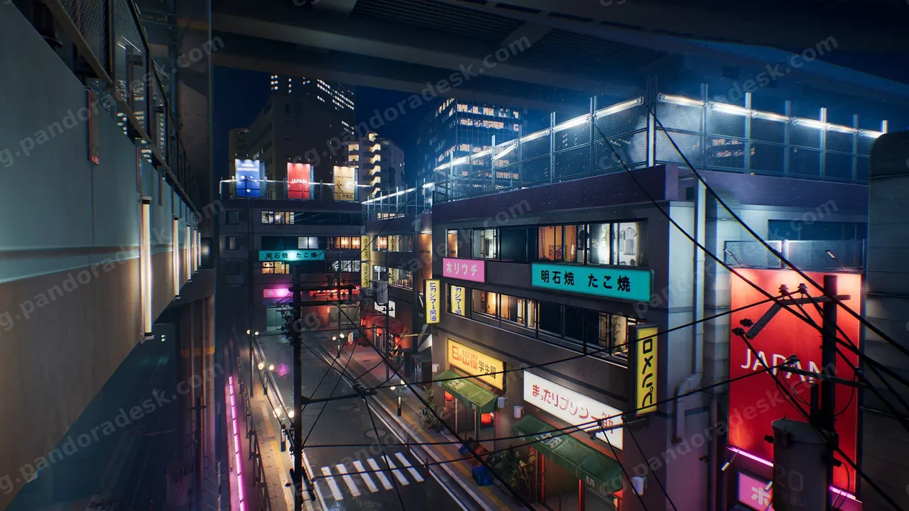 日本城市街道夜景-Japanese city pack
