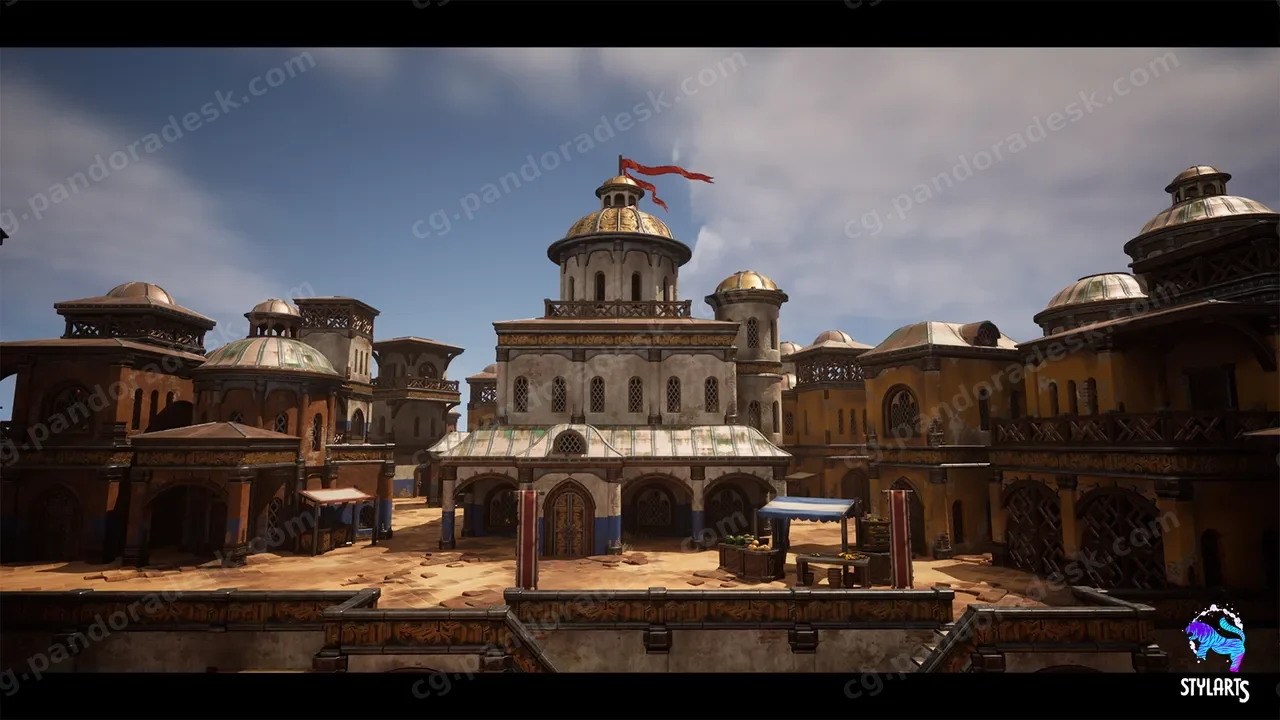 风格化沙漠集市 - Stylized Desert Bazaar - UE5 ( Desert , Bazaar , Desert )