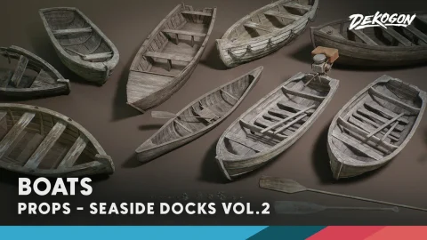 海边码头船只模型Seaside Docks VOL.2 - Boats (Nanite + Low Poly)