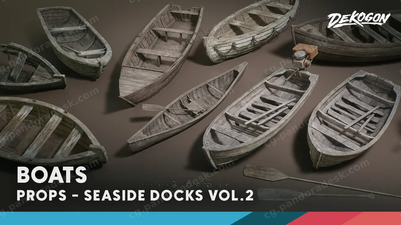 海边码头船只模型Seaside Docks VOL.2 - Boats (Nanite + Low Poly)