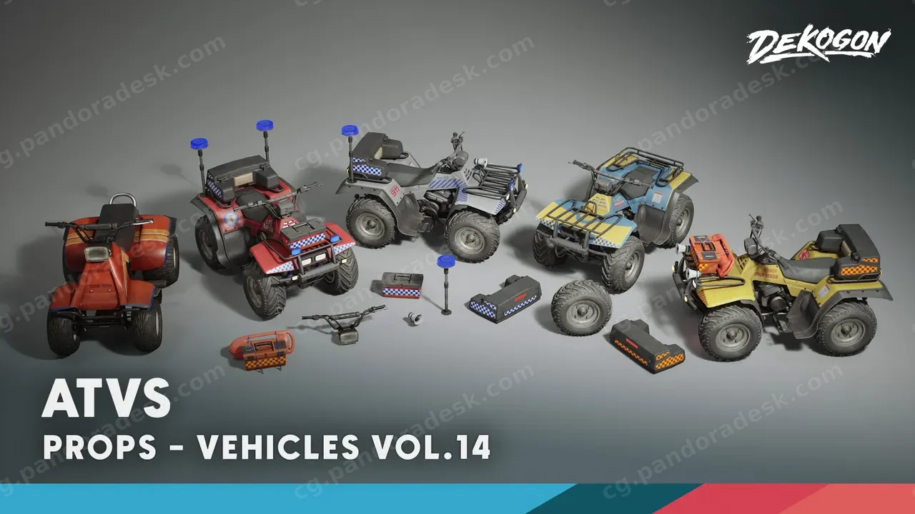 交通工具 第14卷 - 全地形车(低多边形版) Vehicles VOL.14- ATV Vehicles (Low Poly)