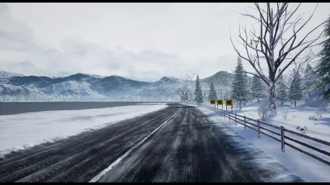 冬季雪景公路-"Racing Track" Winter Landscape