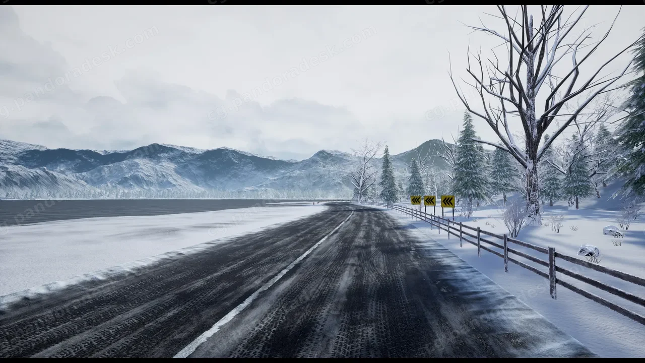 冬季雪景公路-"Racing Track" Winter Landscape