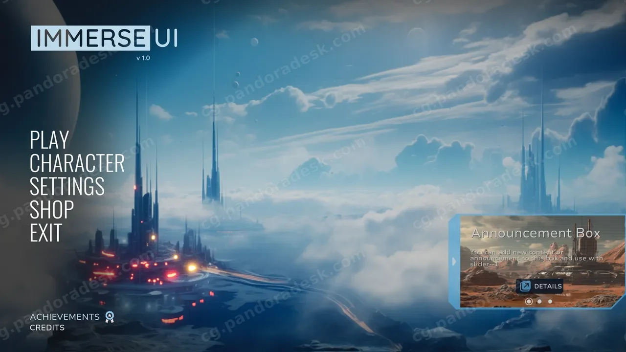 游戏主菜单 - 3D用户界面 - 3D沉浸式用户界面 Game Main Menu - 3D UI - 3D Immerse UI