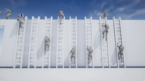 梯子和壁架攀爬动画-Ladders and Ledges Animset