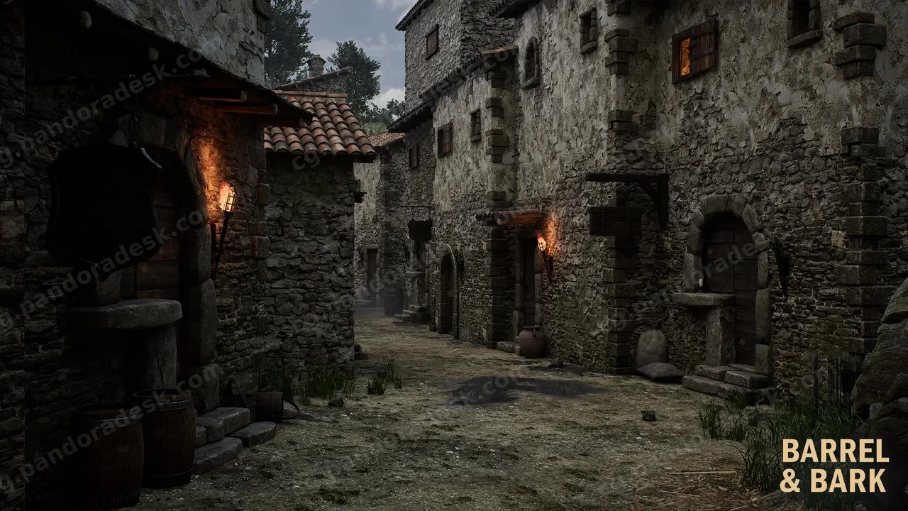 中世纪意大利村庄环境 Medieval Italian Village Environment