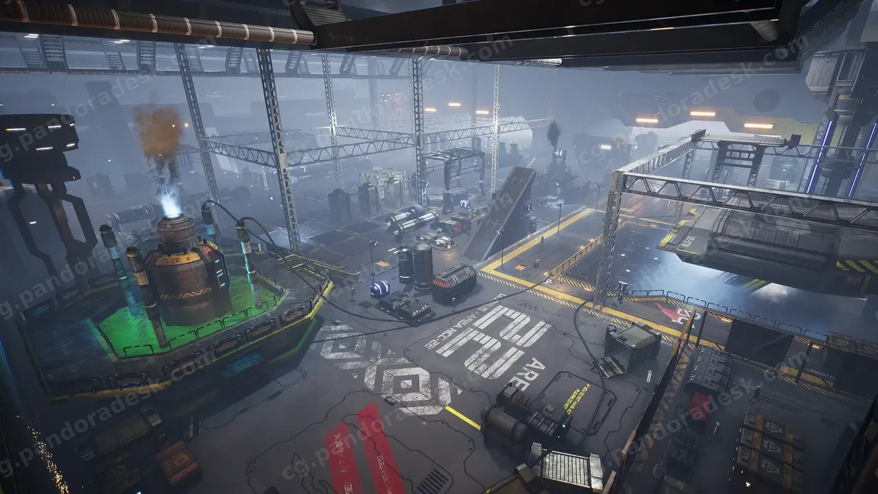 模块化科幻机库区域环境 - Modular Sci-fi Hangar Area Environment