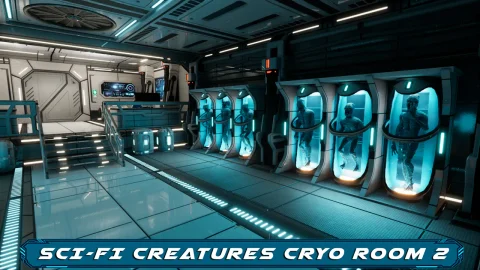 科幻生物冷冻胶囊室 - Sci-Fi Creatures Cryo Capsules Room 2