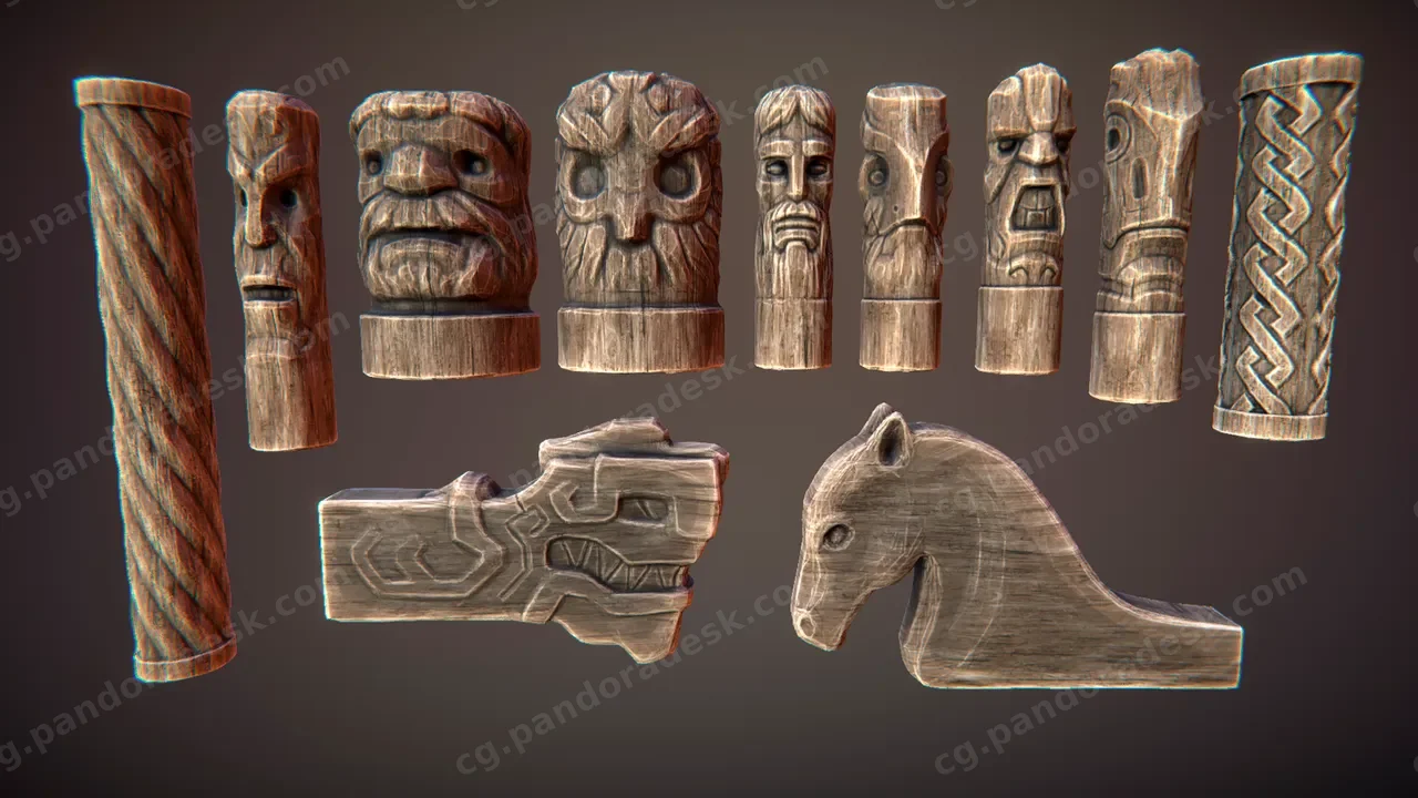 木制雕像 - Wooden statues