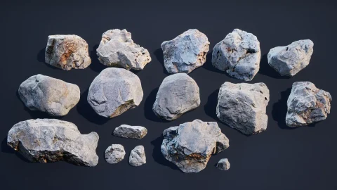扫描岩石模型 - Photogrammetry 3D Scan Stone Pack VOL 1