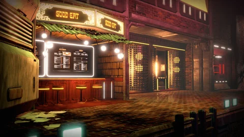 赛博朋克城镇-Cyberpunk Alley Storefronts Pack