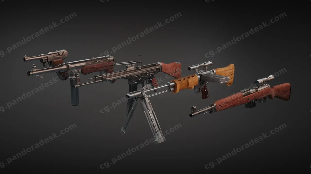 二战德国武器模型道具 - WW2 Germany Weapons