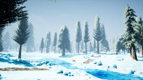 风格化的雪域 - Stylized Snowy Forest