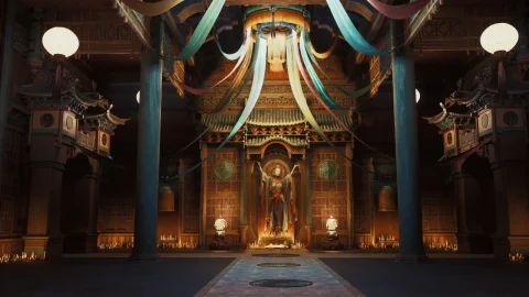 神圣门槛——亚洲寺庙内部环境套件 The Sacred Threshold - Asian Temple Interior Environment Kit