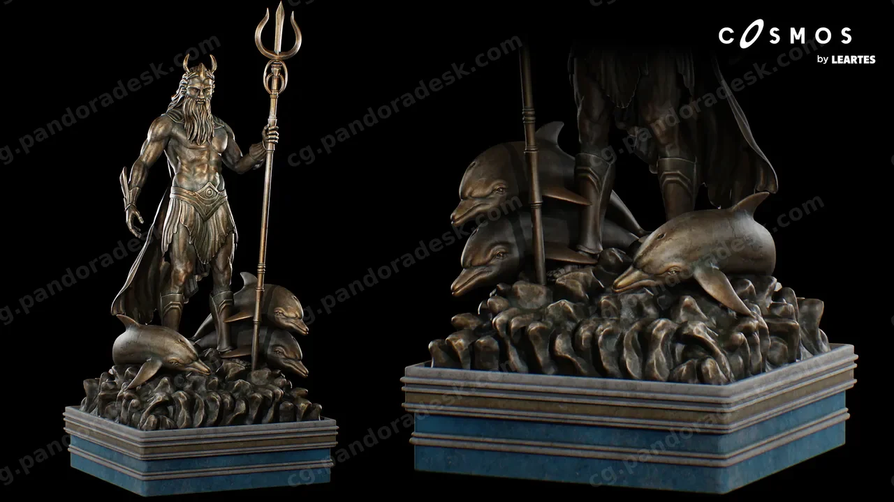 波塞冬雕像 古代神话罗马道具 3D 艺术 Poseidon Statues