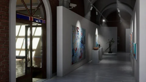 当代艺术画廊展厅场景 - Contemporary Art Gallery