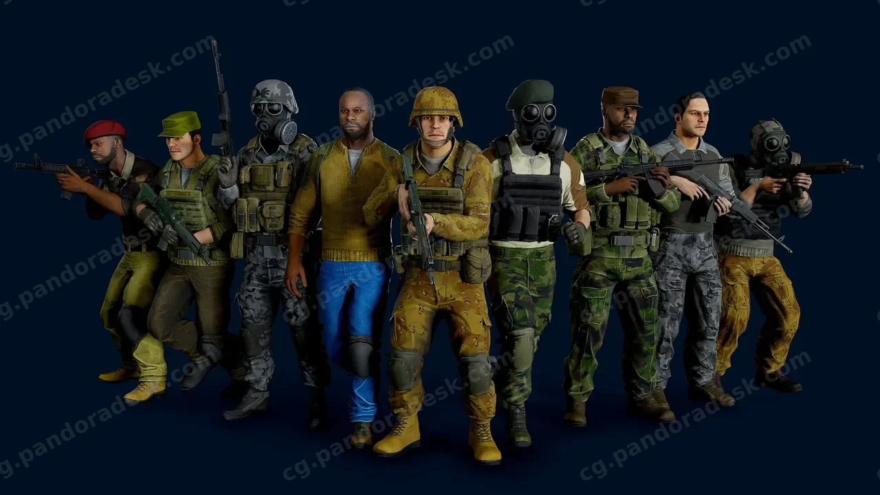 反恐维和军事部队士兵-Modular military character
