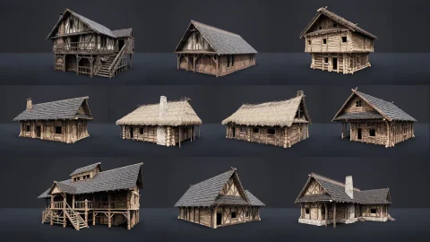 可进入的中世纪房屋 - Enterable Medieval Houses and Cottages - v1