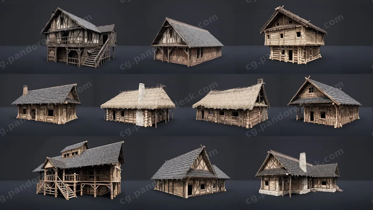 可进入的中世纪房屋 - Enterable Medieval Houses and Cottages - v1