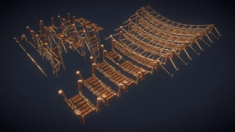 绳桥 吊桥套装 - rope bridge set