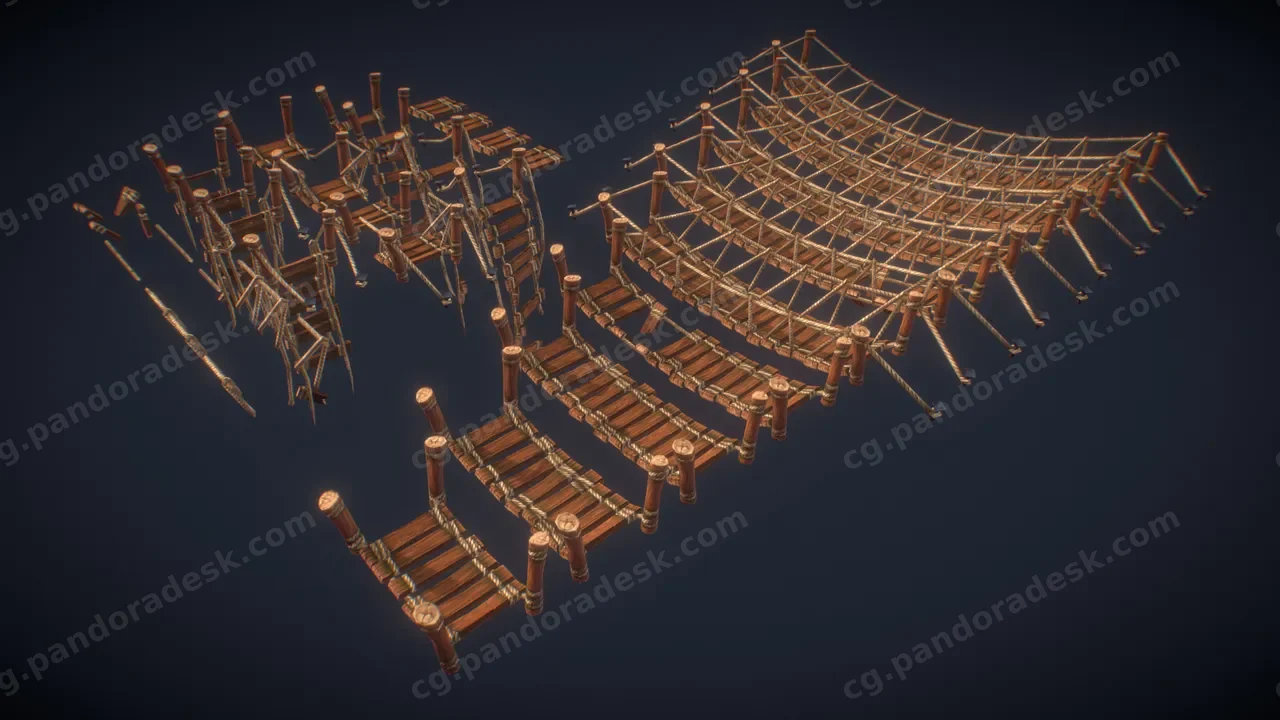 绳桥 吊桥套装 - rope bridge set