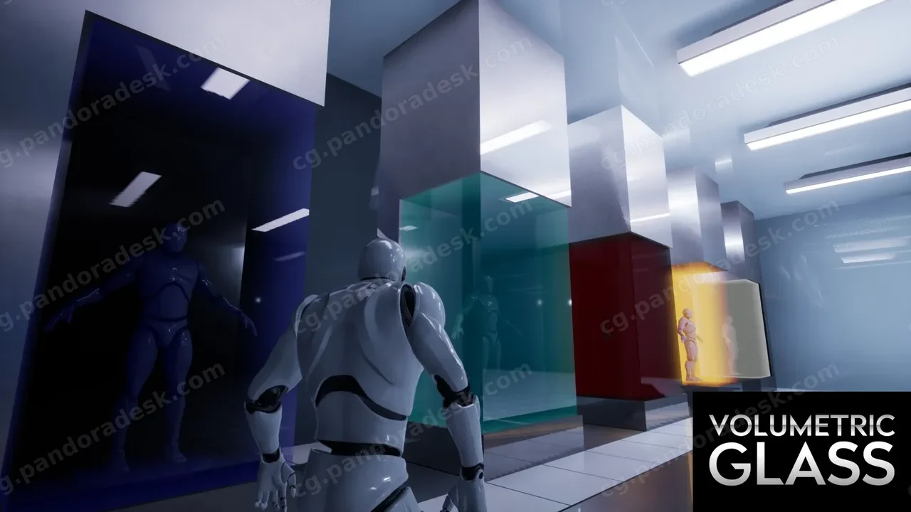 玻璃鱼缸容器体积模拟隧道水下材质 Volumetric Glass