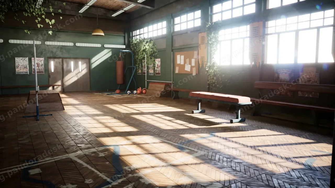 高中体育馆模型 - Highschool Gym 34 Assets