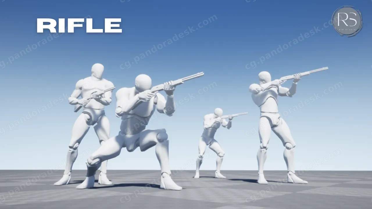 步枪大型动作捕捉动画包 Rifle Mega MocapAnimPack