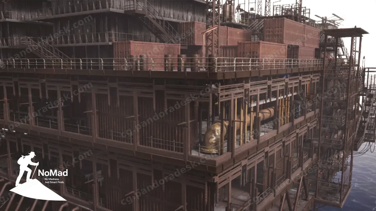 废弃海上平台——后末日近海环境包 Abandoned Sea Platform – Post-Apocalyptic Offshore Environment Pack