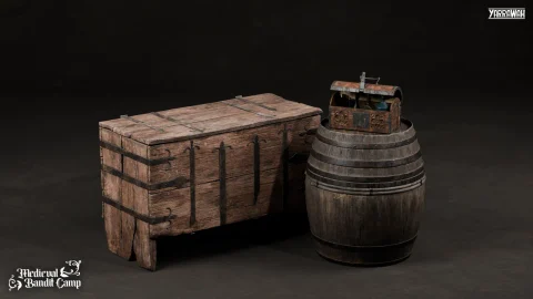 中世纪道具合集 第4卷——可拾取木箱 Medieval Props Vol. 4 - Wooden Chests (Lootable)