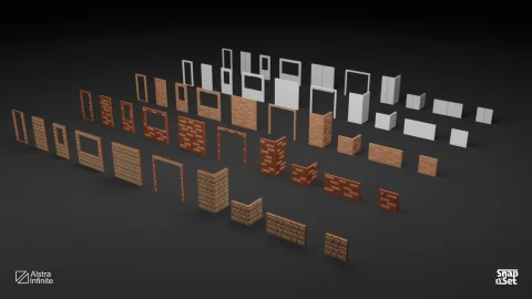 模块化建筑套件 - 低面 - Modular Building Set - Low Poly