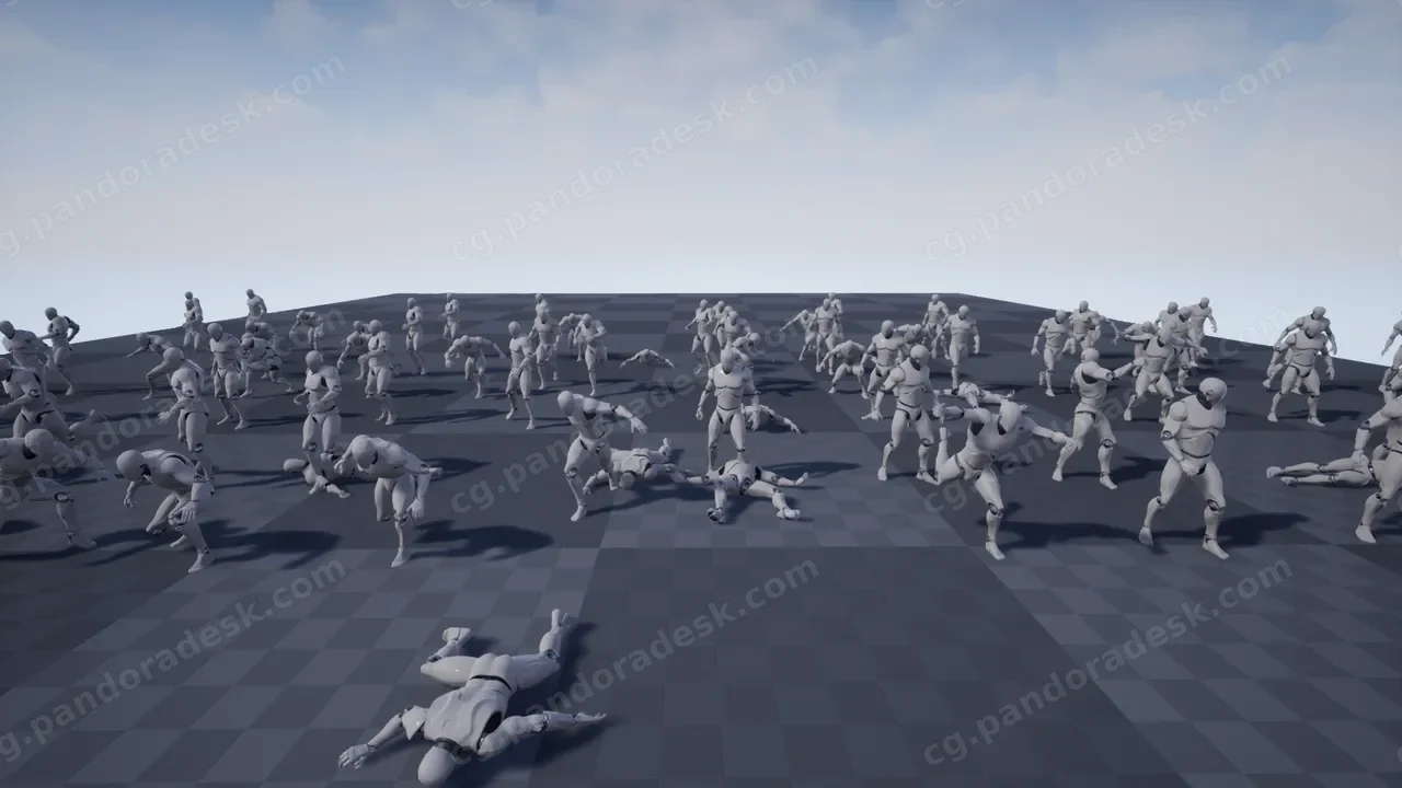 92个人物战士角色攻击UE5动作动画 -92 Animations For Warrior