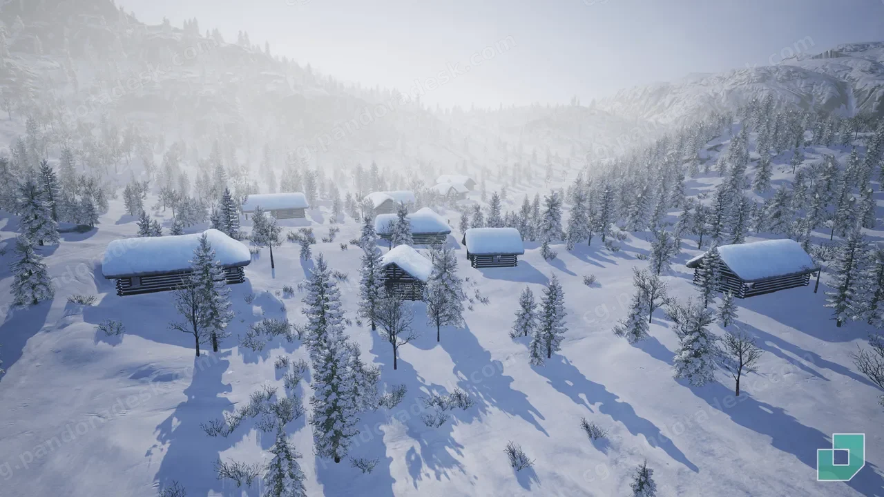 低多边形雪地森林-Low Poly Snow Forest