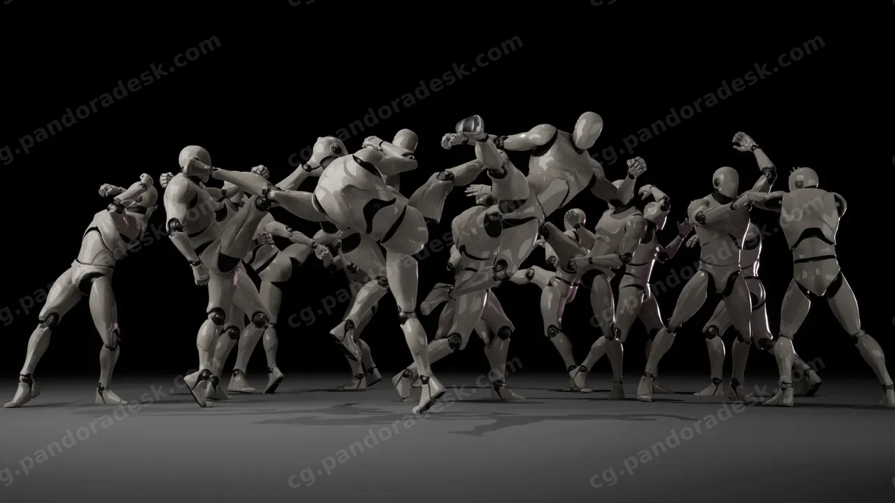 战斗动画 - 跆拳道和泰拳-Combat animations - Kickboxing and Muay Thai V2