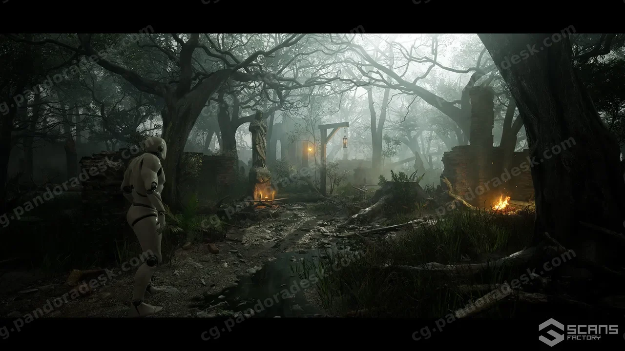 中世纪奇幻废墟 - 黑暗森林 - Medieval Fantasy Ruins - Dark Forest Environment