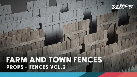 模块化农场围栏 - Fences VOL.2 - Farm and Town Modular (Nanite and Low Poly)