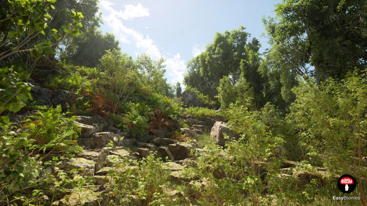 PCG 生物群落:森林杨树 - PCG Biome: Forest Poplar (Interactive Foliage, Trees, Wind System, Nature)