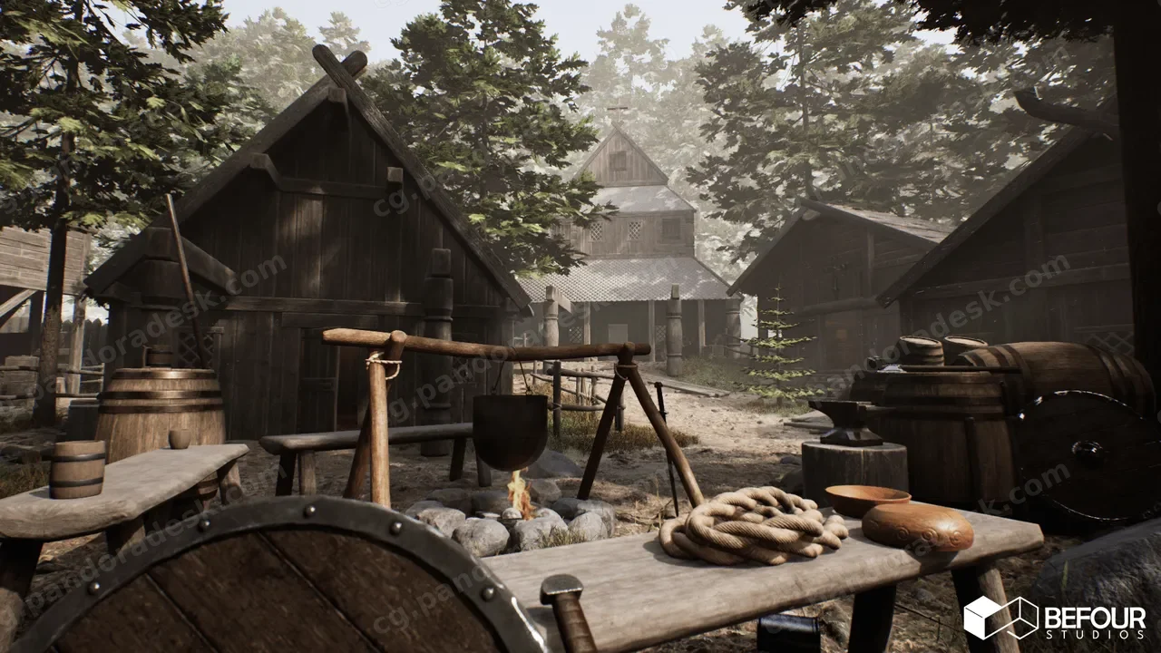 中世纪北欧村庄环境 Medieval Nordic Village Environment