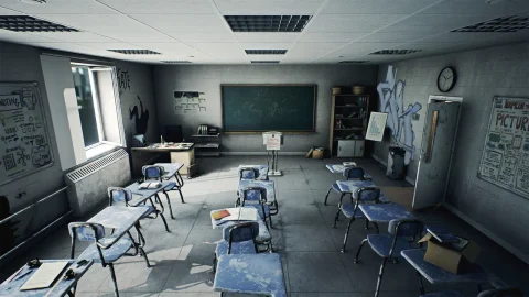 破旧高中教室-HighSchool Classroom