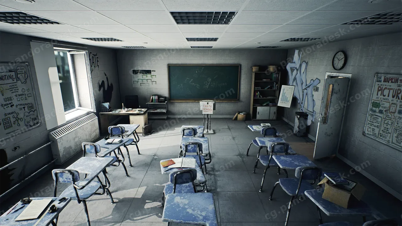 破旧高中教室-HighSchool Classroom