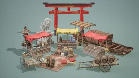 日本封建时代外景道具 第一卷 Feudal Japan Exterior Props Vol1