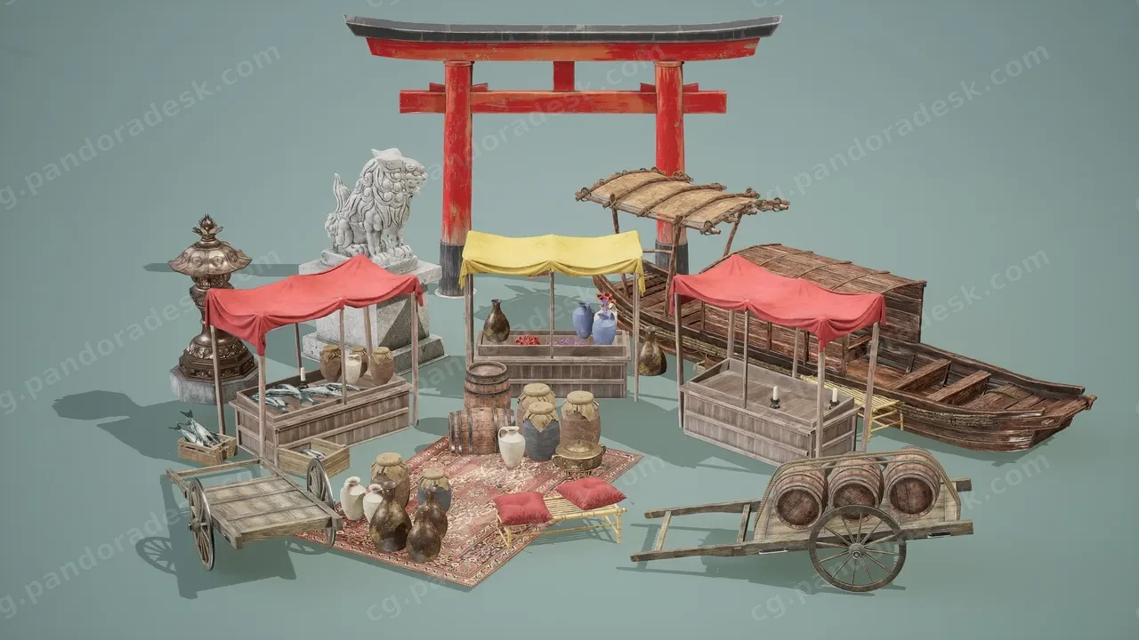 日本封建时代外景道具 第一卷 Feudal Japan Exterior Props Vol1