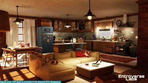 风格化纽约公寓（室内模块化纽约环境） Stylized New York Apartment ( Interior Modular NYC Environment)
