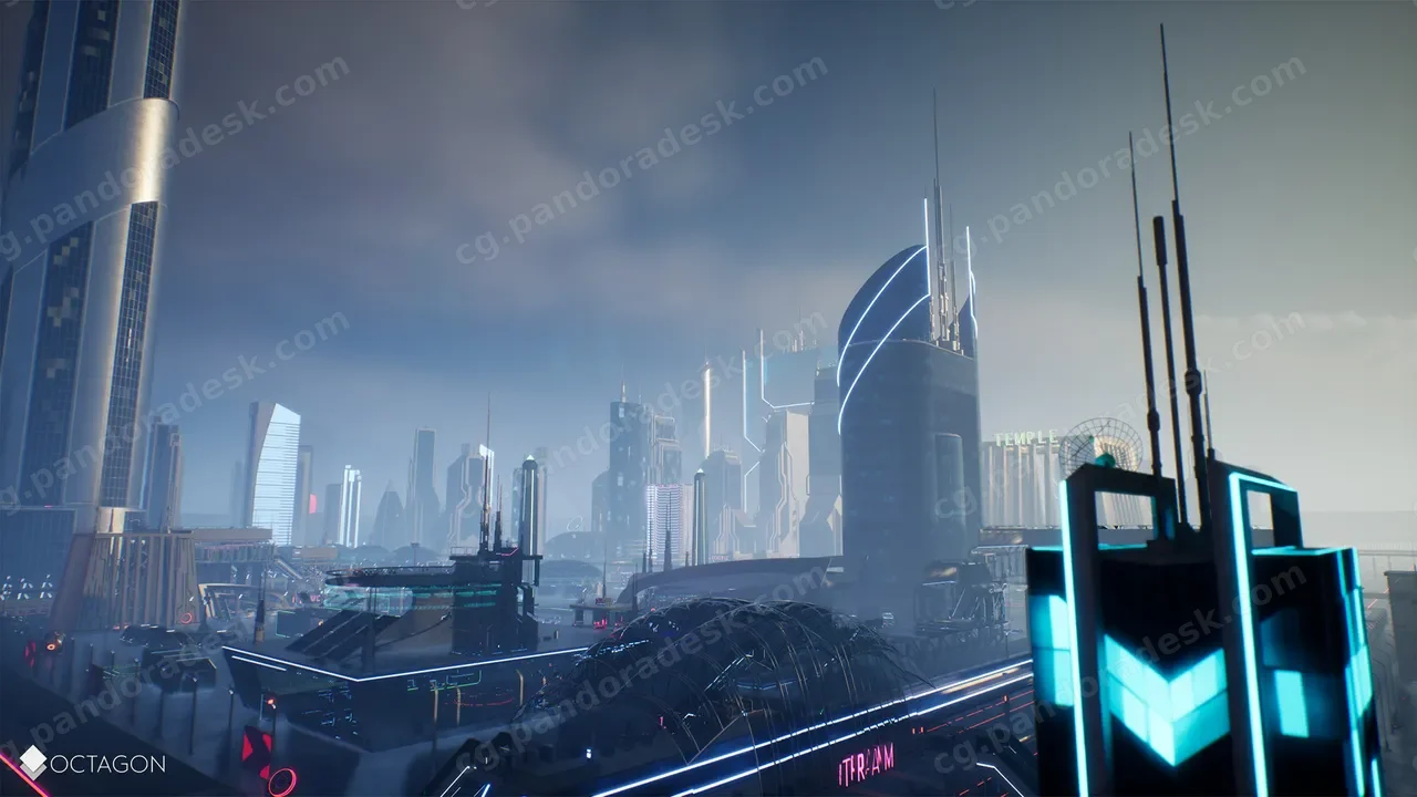 复古科幻未来城市包 - Retro Sci-Fi Futuristic City Pack