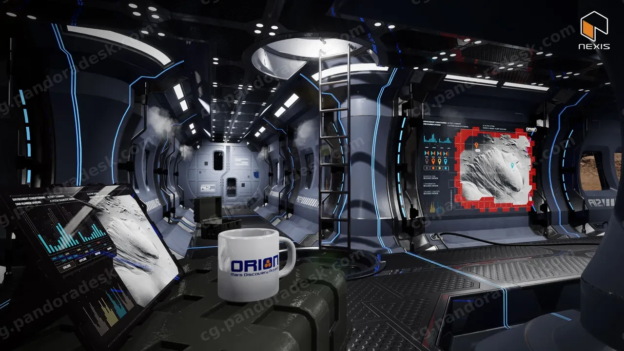 火星研究站-Modular Sci Fi Orion Mars Corridors