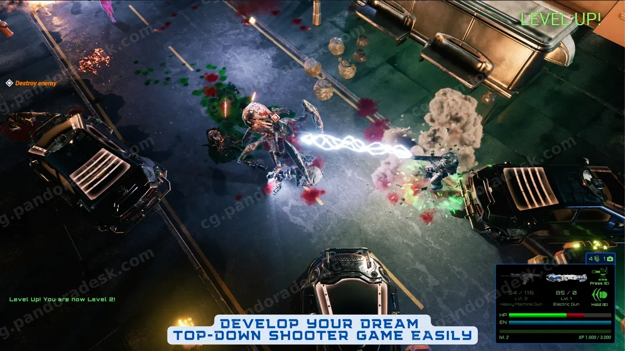 射击游戏蓝图模板 Defender Co-Op Top-Down Shooter v3.3.5