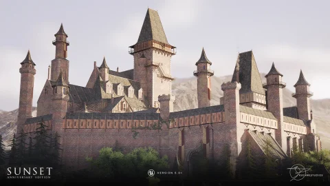 中世纪城堡城镇-Sunset - Modular Medieval Brick Buildings